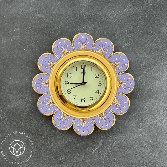 Lilac Handpainted Marble Clock