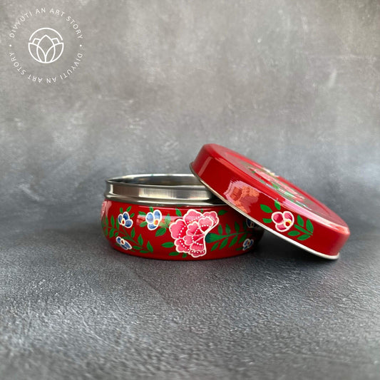 Kashmiri Handpainted Storage Box - Red