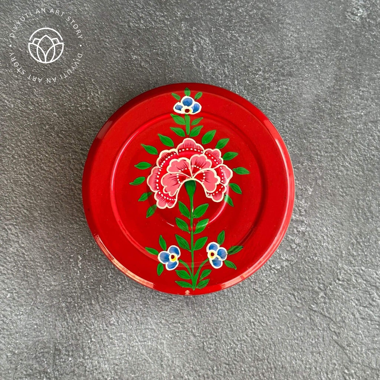 Kashmiri Handpainted Storage Box - Red