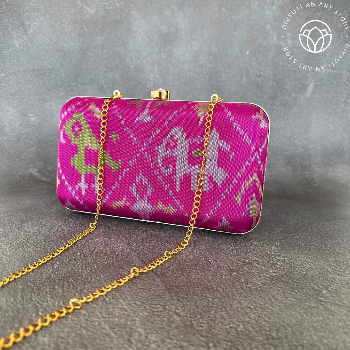 Patola Handloom Clutch - Pink