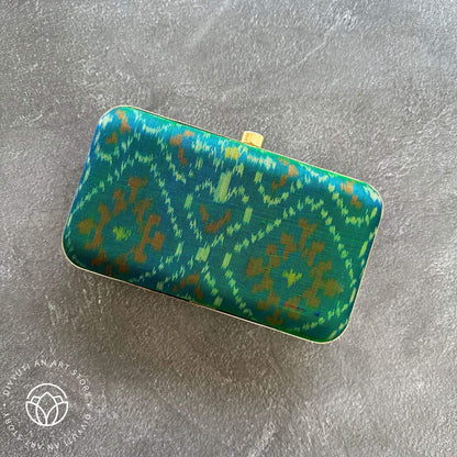 Patola Handloom Clutch - Green