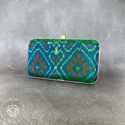 Patola Handloom Clutch - Green