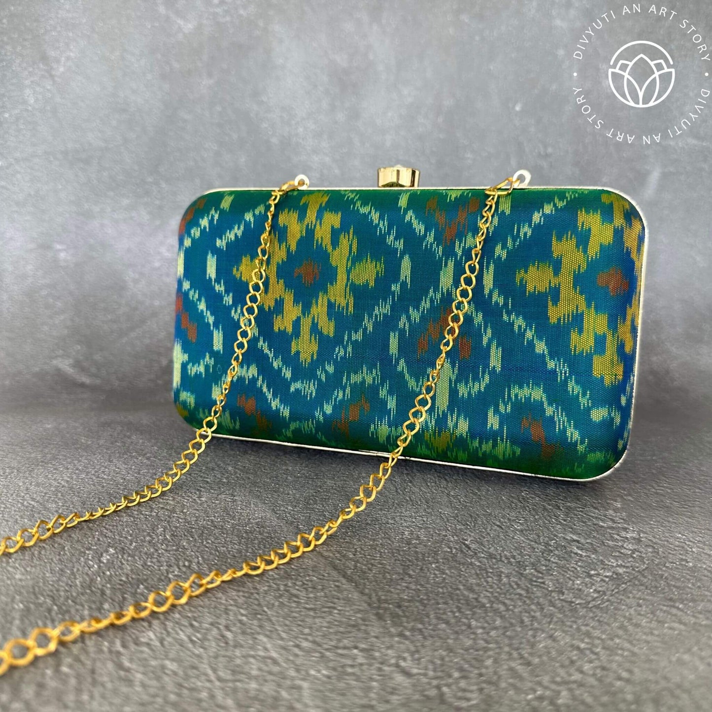 Patola Handloom Clutch - Green